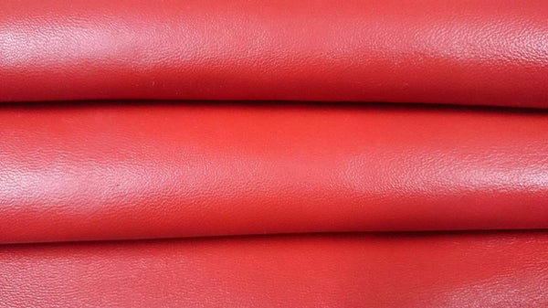 NOORA Red Leather Hides Soft Upholstery Material Supply Craft 5 SqFt