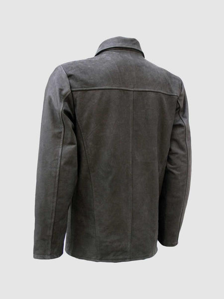 NOORA Men's 100% Real Lambskin Black Suede Biker Shirt Jacket | Slim Fit Shirt With Button & Pocket | ST0417