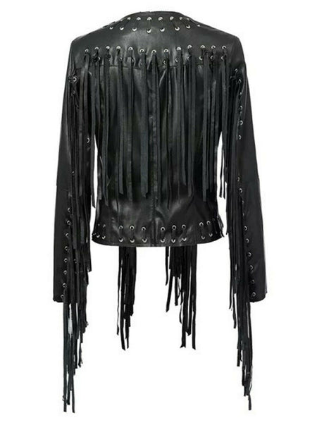 Black Tassel Jacket | Fringe Coat Womens | Noora International