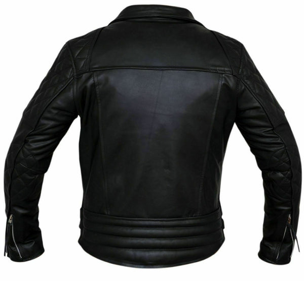 Noora Mens Lambskin Fridge Black Leather Jacket- Night Rider Sheep Leather NI-49