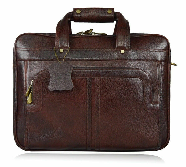 NOORA Men Cowhide Genuine Leather Messenger Shoulder Laptop Bag Briefcas QD284