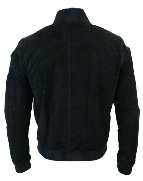 Black Suede Bomber Jacket | Suede Leather Jacket | Noora International