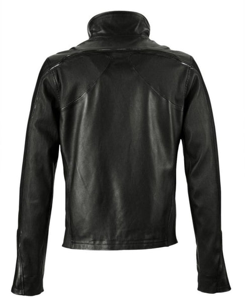 Noora Men's Lambskin Leather Trendy Look Slim fit Motorcycle Biker Jacket Designer Black With Red Combination Leather Jacket SU09