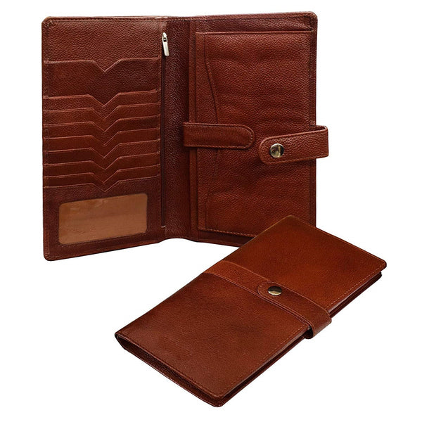 NOORA wallet for Men and Women| Brown Color Wallet| Cheque Book Holder| Card Credit Card Holder