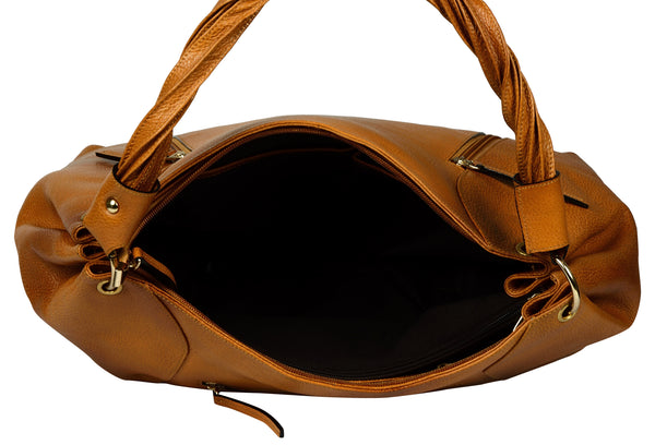 Women's light brown leather bag