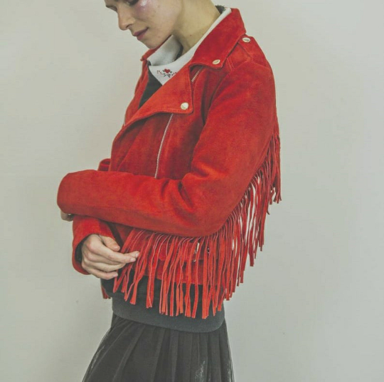 Girls Red Fringe Jacket | Red Fringe Jacket | Noora International