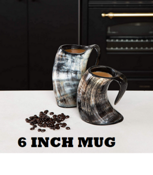 Noora Handcrafted Horn Mug, Drinking Horn Mug, Coffee Horn Mug, Beer Mug, Gift For Man & Women, Hot and Cold Tea Mug SU6