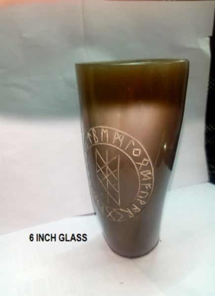 Noora Handcrafted Personalised / Engraved Viking Horn Glass | Drinking Natural BEER GLASS for Ale, SU098