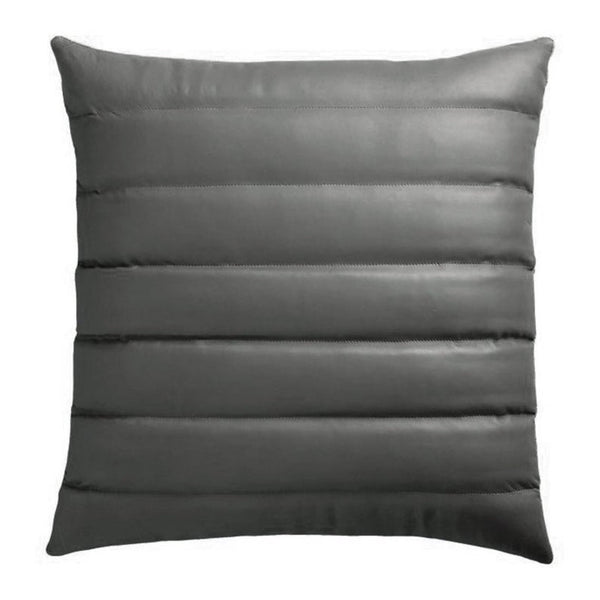Lambskin Leather Pillow Cover, Decorative Quilted Square Cushion Cover, Leather Throw Cases for Couch