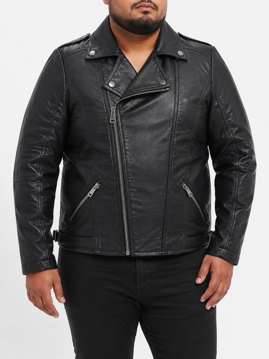 Kids Lambskin Black Leather Quilted Biker Jacket With Zipper & Pocket