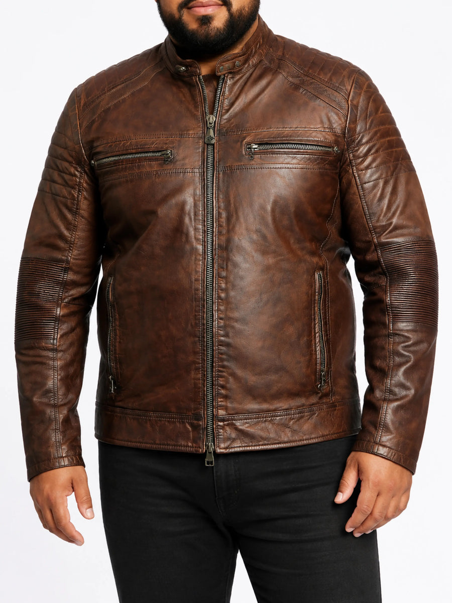 Mens Real Lambskin Leather Jacket Slim Fit