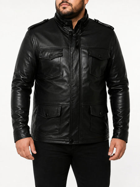 Noora Mens Hooded Leather Jacket Black Fitted Stylish Sports Real Black Color Leather Jacket WA530 — standardized 4K background-preserved hero image
