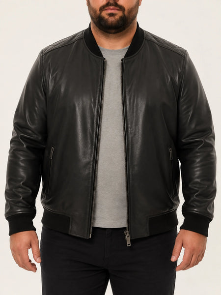 Noora New Men Quilted Leather Jacket 100% Soft Lambskin Biker Bomber # LTMJ864 — standardized 4K studio hero image