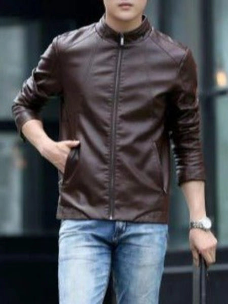 Noora New Lambskin Mens Dark Brown Leather Jacket, Casual Out Wear Biker Jacket, Western Style Jacket YK0245 — standardized 4K background-preserved hero image