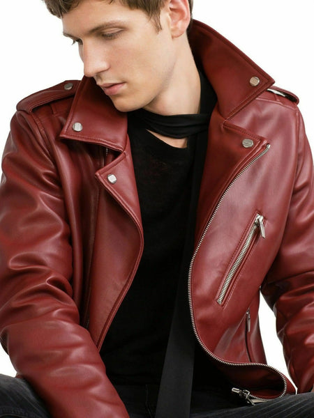 Noora Arnold Schwarzenegger Terminator Genuine Leather Biker Bomber Style Jacket — standardized 4K background-preserved hero image