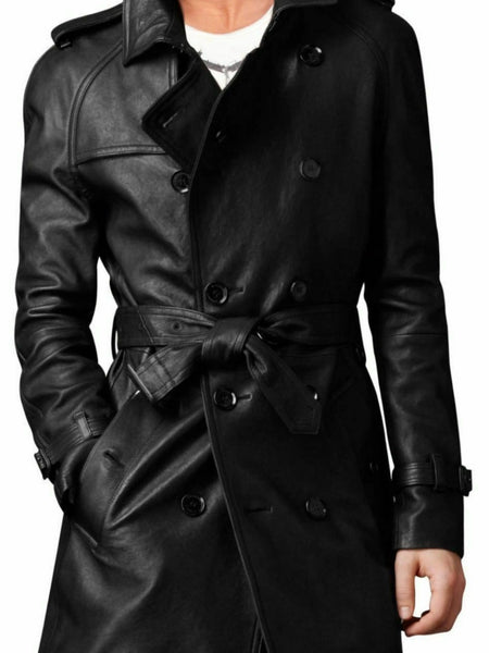 NOORA Vintage Men's Trench Coat Winter Warm Long Jacket Breasted Overcoat WA436 — standardized 4K background-preserved hero image