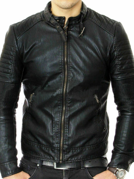 NOORA NEW MENS REAL LAMBSKIN LEATHER BLAZER JACKET TWO BUTTON SLIM FIT COAT NI-5 — standardized 4K background-preserved hero image