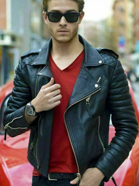 Noora Men's Genuine Lambskin Leather Jacket Biker Stylish Soft Jacket WA198 — standardized 4K background-preserved hero image