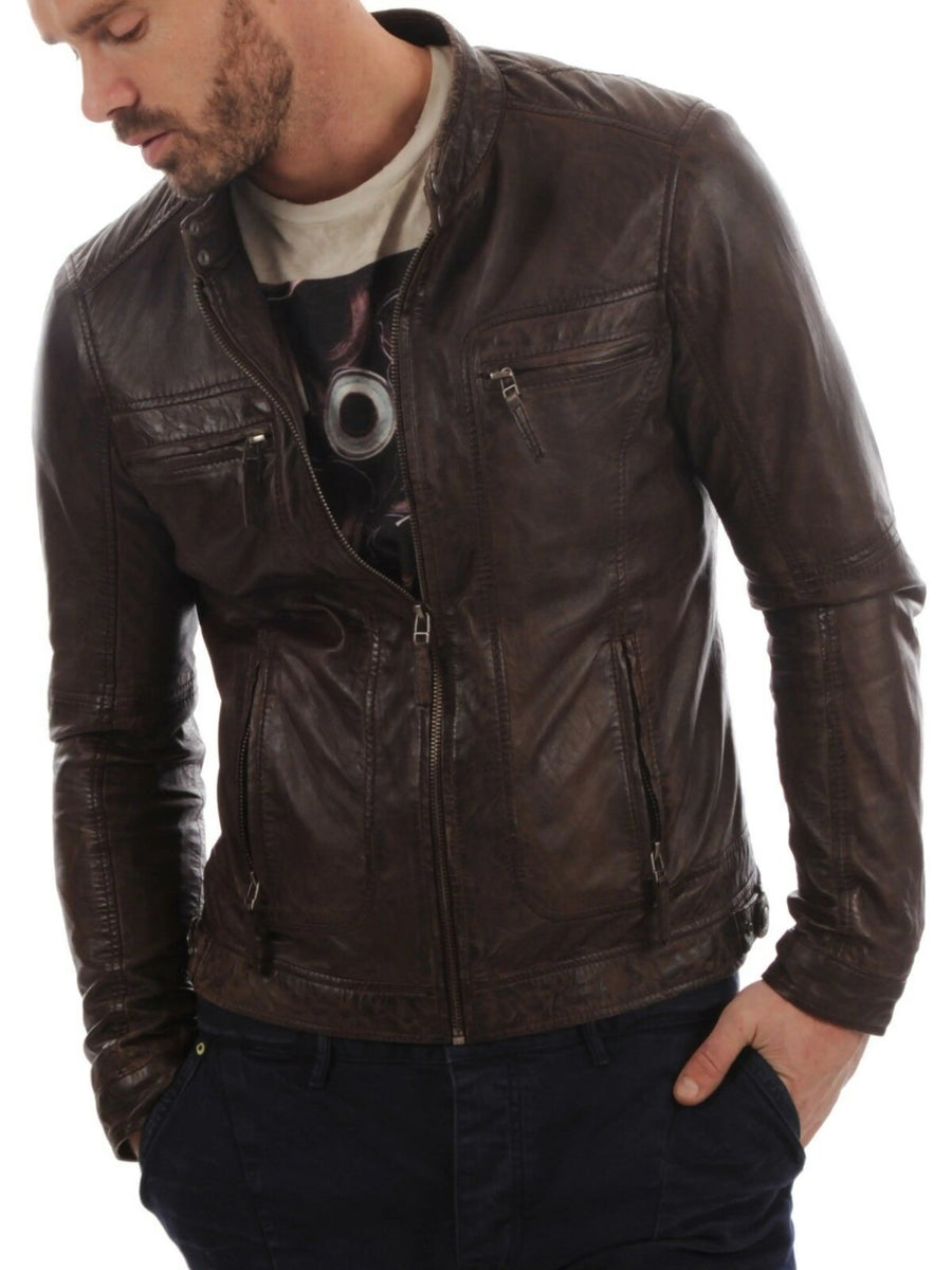 Men's leather Fashionable Branded Brown Leather Jacket