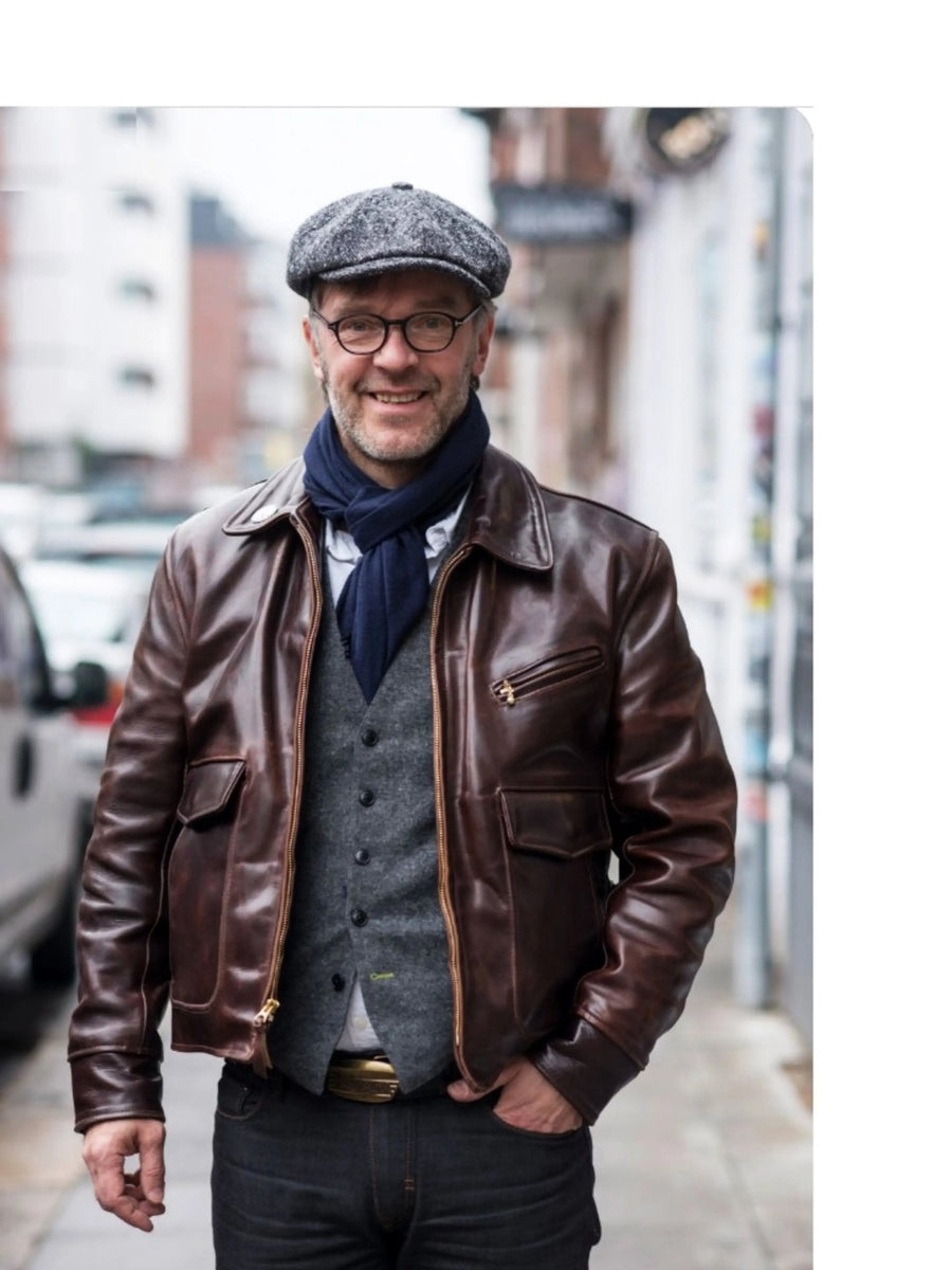 Mens colour Brown Real Boda Lamb Skin Slim fit Leather Jacket