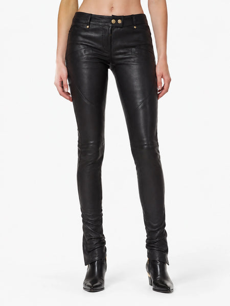 Women's leather pants from waist to footwear — 2880 × 3840 studio hero — Noora International