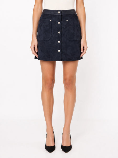 Nwt Navy Blue Suede 'Soggy Skirt' Mini Skirt vintage suede skirt retro skirt suede mini skirt