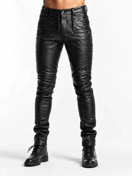 Men's leather pants from waist to footwear — 2880 × 3840 studio hero — Noora International