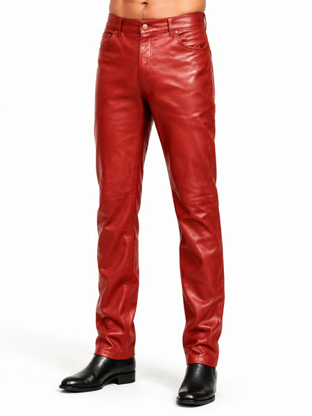 Men's leather pants from waist to footwear — 2880 × 3840 studio hero — Noora International