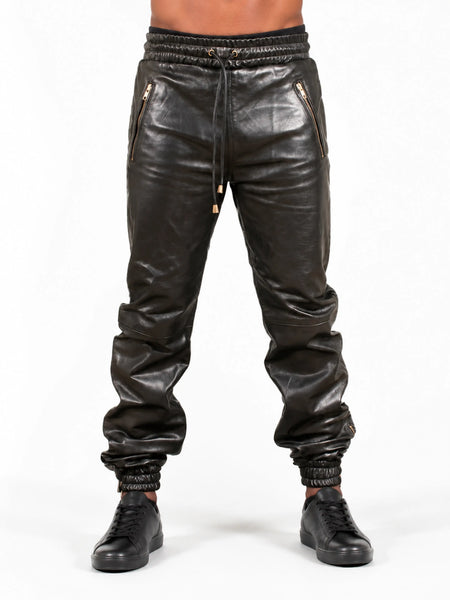Men's leather pants from waist to footwear — 2880 × 3840 studio hero — Noora International