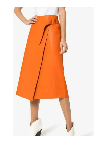 NOORA Leather skirt Women's Leather skirt Vintage skirt Genuine Leather SB465 — skirt-focused 2880 × 3840 studio hero — Noora International