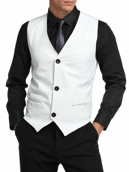 Men's leather vest on male model — 2880 × 3840 studio hero — Noora International
