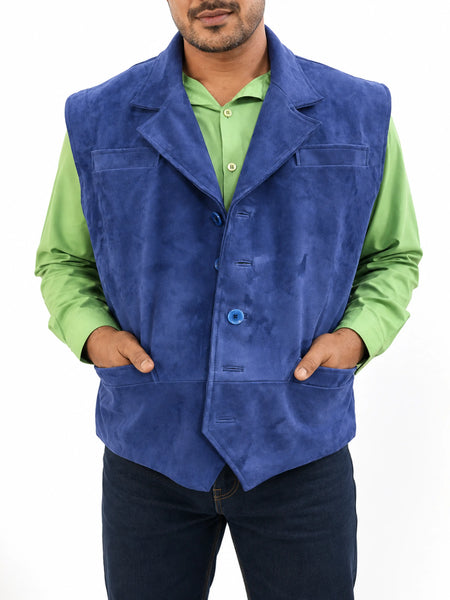 Men's leather vest on male model — 2880 × 3840 studio hero — Noora International
