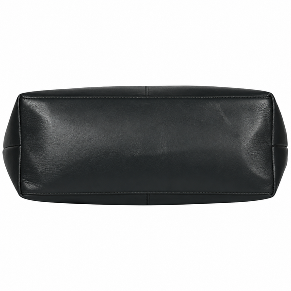Women's solid black colour shopper bag – view 2