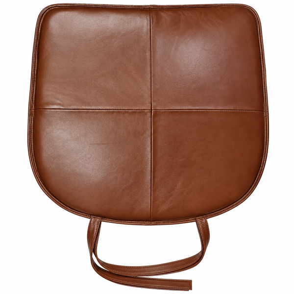 Brown Round-Edge Leather Chair Pad – view 2
