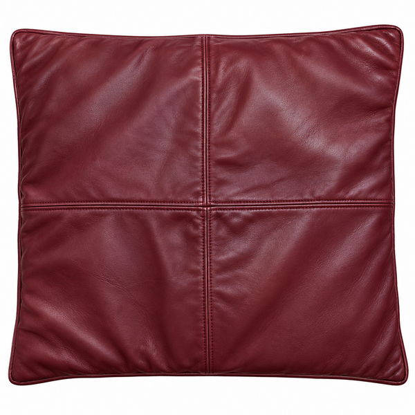 Lambskin Burgundy Leather Bench Floor Cushion Cover Upholstery Seat