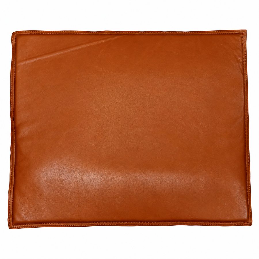 Lambskin Leather Tan Square Chair Pad, Dining Seat Pad for Home and Office, Housewarming Gifts