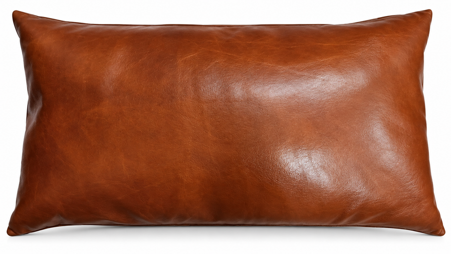 Housewarming Rectangle Pillow Cover Crunch Leather Cushion Cover Throw Pillow