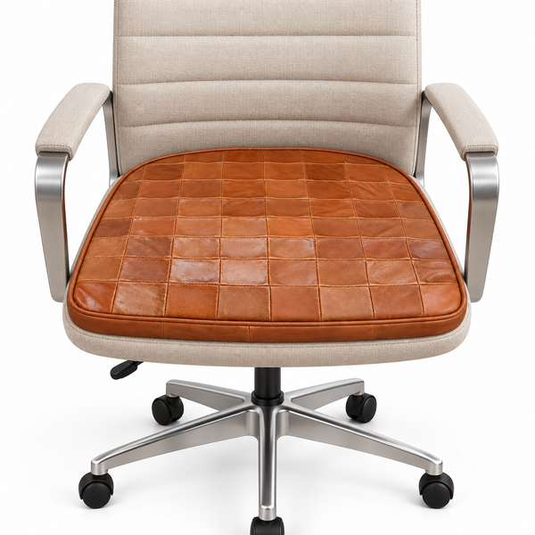 Leather Seat Cushion Antique Brown Tolix Meditation Dining Pad – view 3