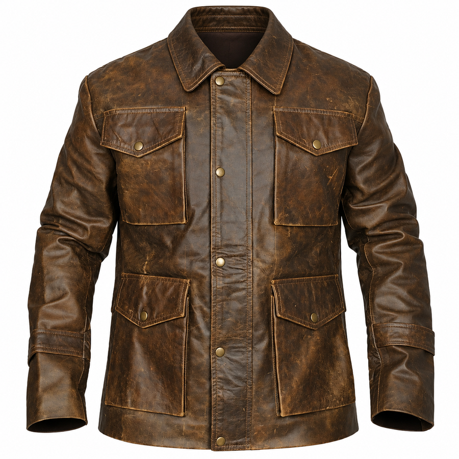 Men's Super natural Dean Winchester Distressed Antique Brown Lambskin Leather Jacket Halloween Cost