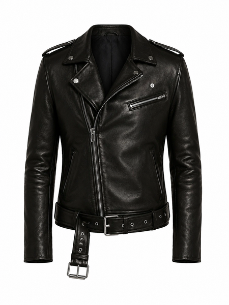 NOORA New MEN'S Lambskin BIKER CAFE RACER  REAL LEATHER SLIM FIT JACKET NI-21