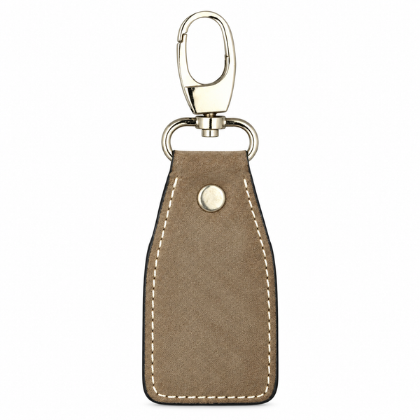 Greyish brown leather key chain
