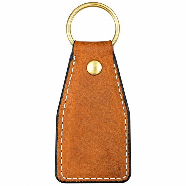 Light brown leather key chain