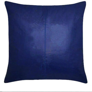 NOORA Lambskin Leather Pillow Cover Blue | Square Shape Cover | Throw Case Cover | Decorative Cushion Cover | Home & Decor |  ST0148