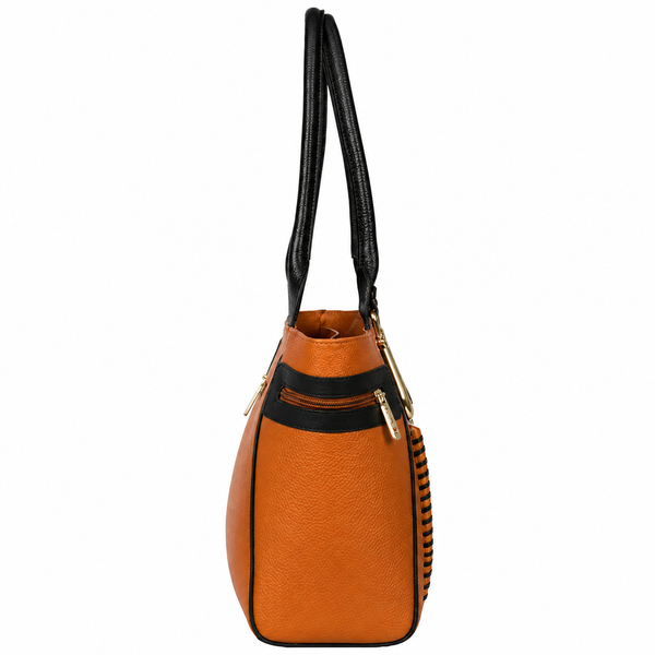 Orange brown women's leather bag
