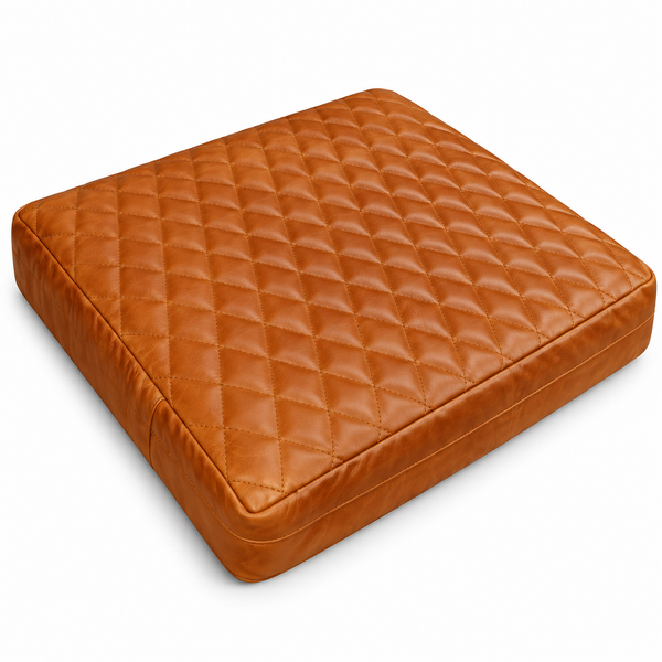 Burnt Orange Square Diamond Quilted Bench Seat Cushion Cover