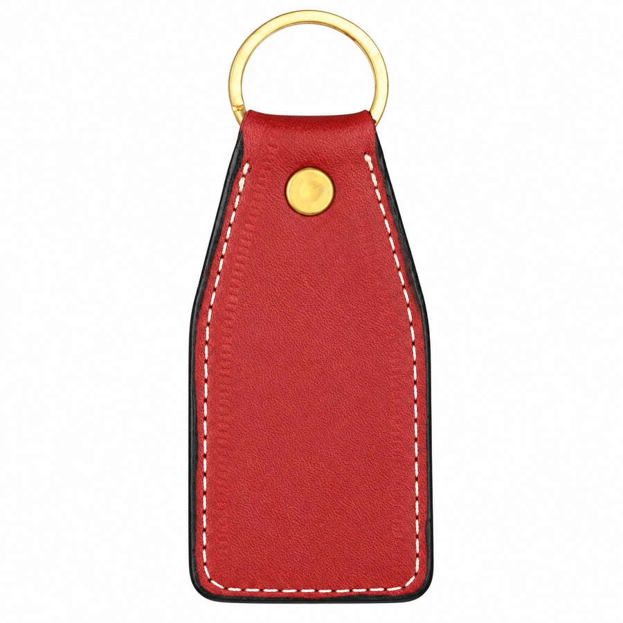 Carrot red leather key chain