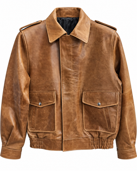 Men's Antique Brown Lambskin Leather Biker Jacket