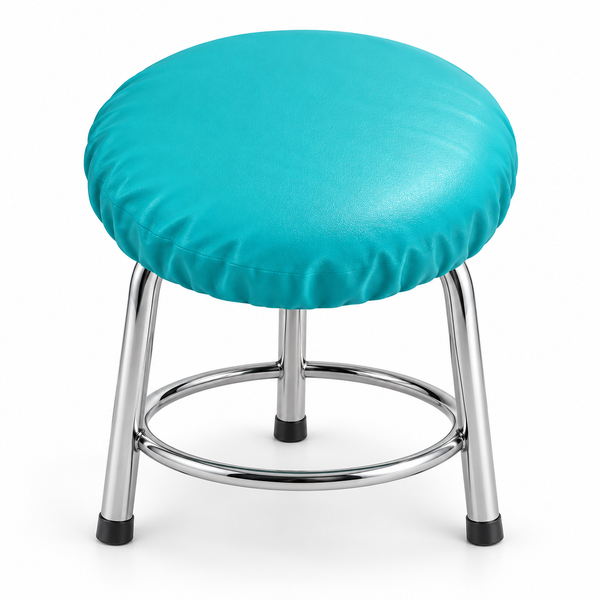 Leather Round Bar Stool Cover Turquoise Furniture Protector Footstool – view 3