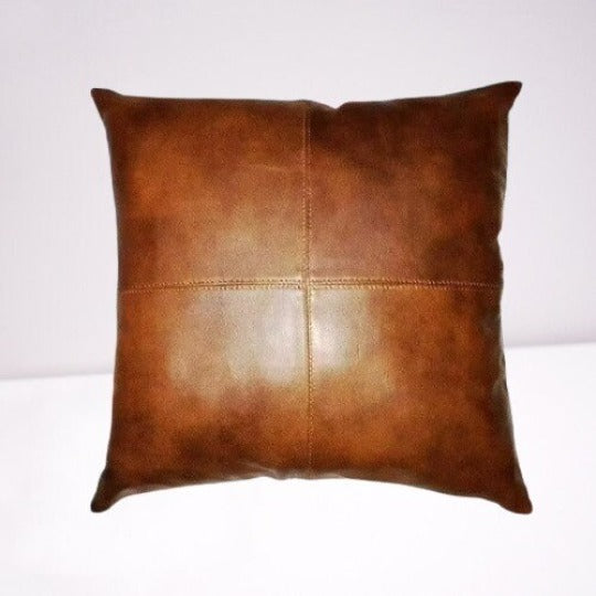 Golden TAN ANTIQUE Lambskin leather pillow cover Dark Tan Brown, Gift Pillow, Pillow Cover Throw Case Cover,Home Decor SQUARE Distress Brown