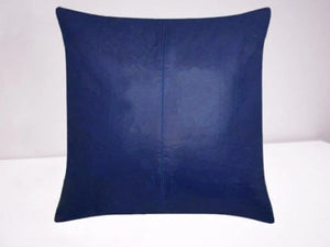 Noora Lambskin Leather Cushion Cover | SQUARE BLUE Pillow Cover | THROW Cover For Couch | Home Decor Lumber Cushion Cover | Housewarming Gift | RTS12